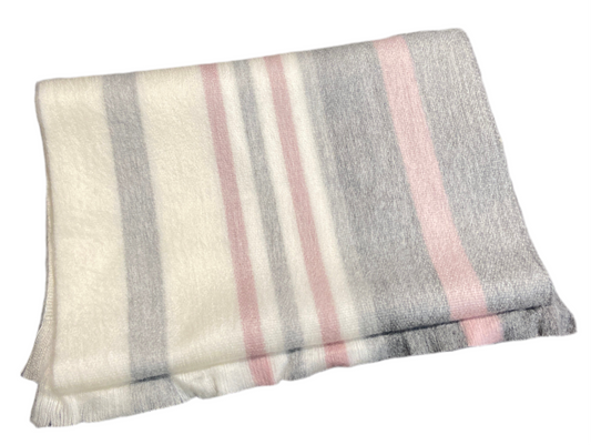 Luna Scarf - Ultra Soft Alpaca Blend - pink / grey