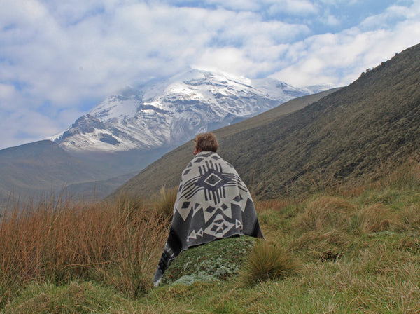 Inca Alpaca Blend Traveler Blanket - Grey